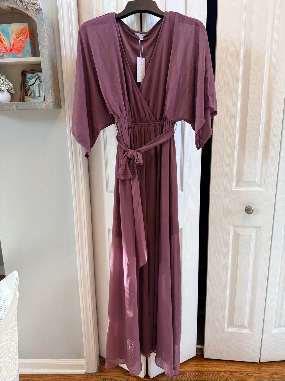 Baltic Born Purple Wrap Maxi Dress with Waist Tie